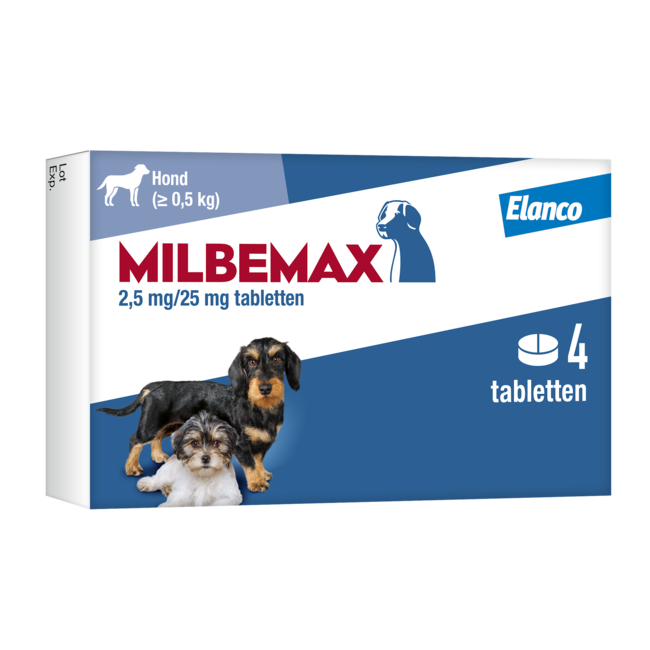 Milbemax Hond tot 5 KG (4 tabletten)