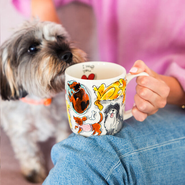 Blond Cappuccino Mok Dog Love 500ml