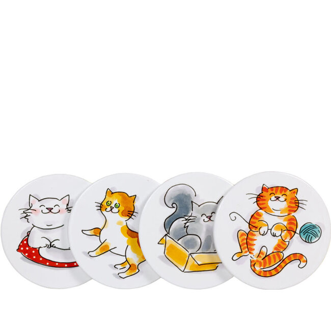 Blond Onderzetter set Kat 4ST