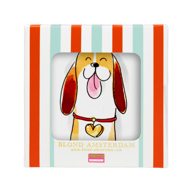 Blond Onderzetter set Hond 4 st
