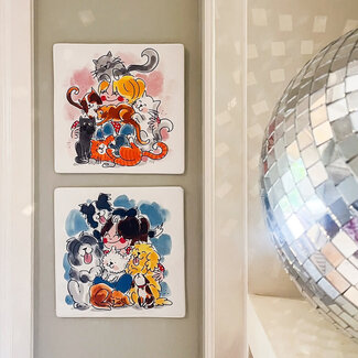 Blond Blond Tegeltje Kat 13x13cm