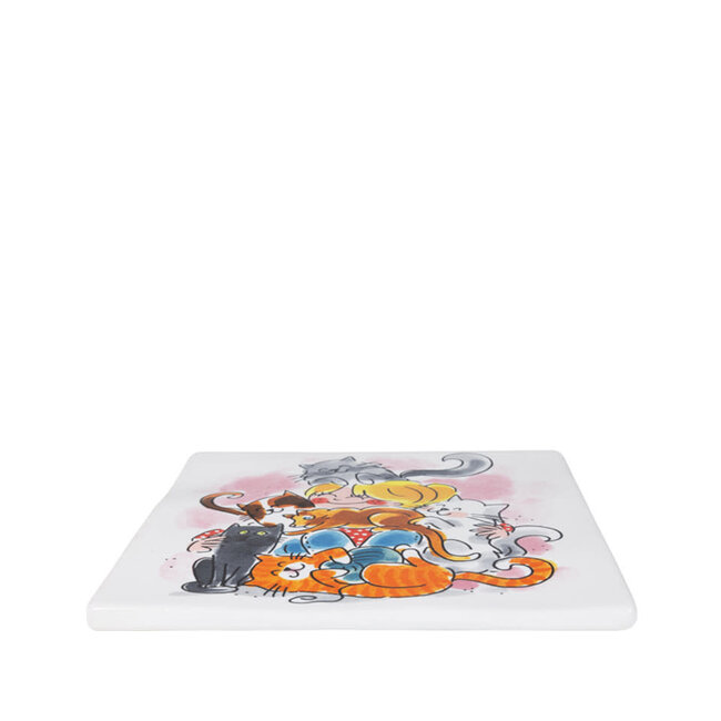 Blond Tegel Kat 13x13cm