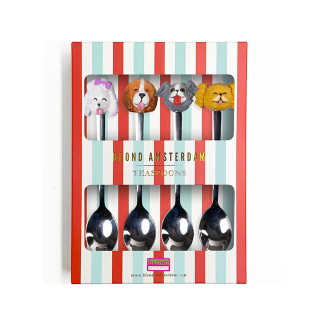 Blond Theelepel Set Hond 4ST