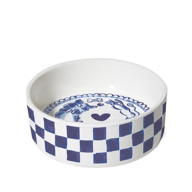 Blond Voerbak Delftsblauw Hond 15,5 cm