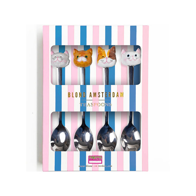 Blond Theelepel Set Kat 4st