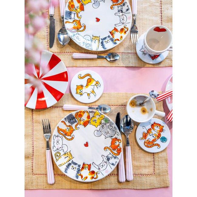 Blond Theelepel Set Kat 4st