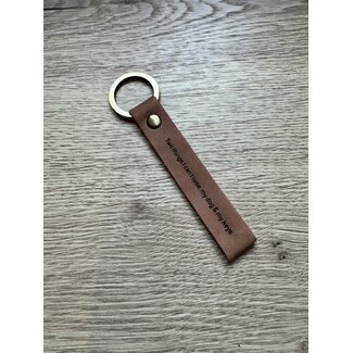 Paws & Prints Sleutelhanger Leer met Tekst