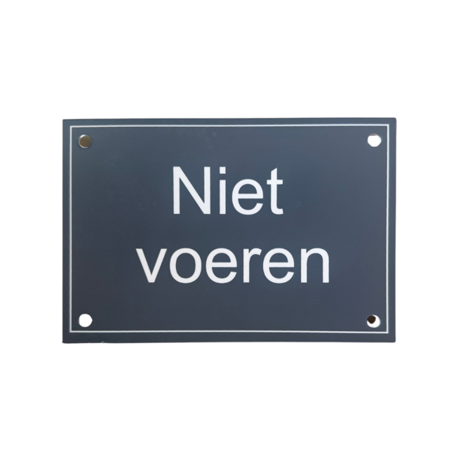 Bordje Niet voeren (zonder pictogram)