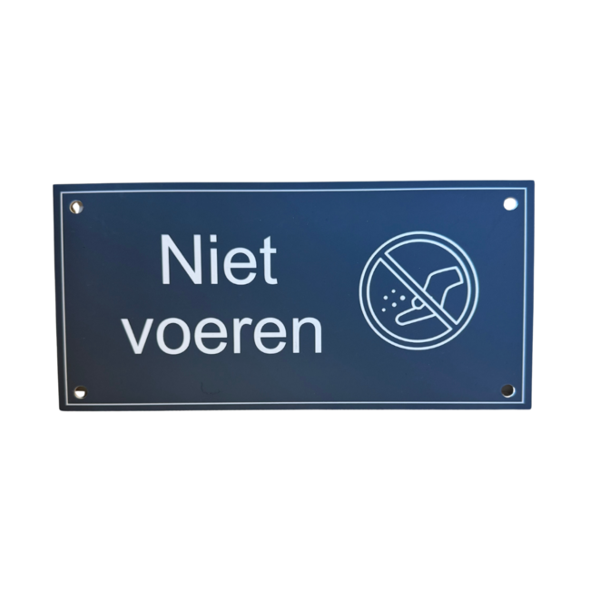 Bordje Niet voeren (met pictogram)