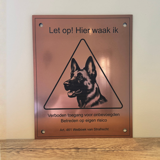 Smulders Paws & Prints Waakbordje Brushed Copper 20x25cm