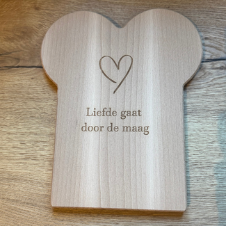Smulders Paws & Prints Boterham plankje 'Liefde gaat door de maag'