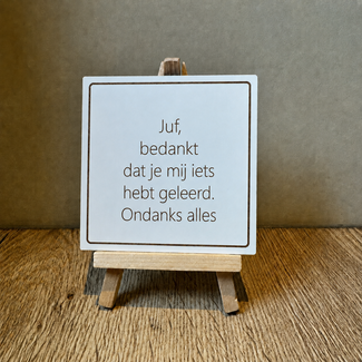 Smulders Paws & Prints Tegeltje Juf bedankt