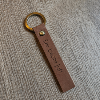 Smulders Paws & Prints Sleutelhanger Leer 'De beste Juf'