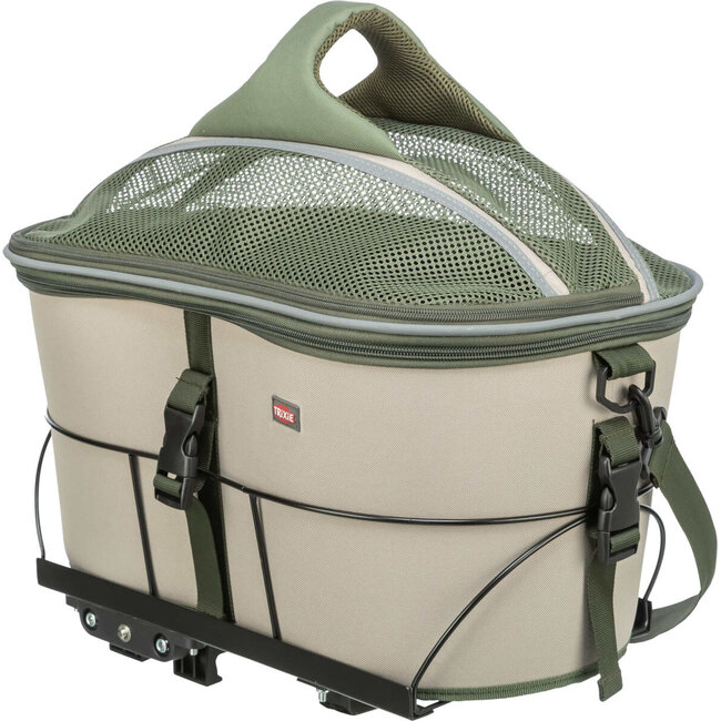 Fietsmand achterop Olijfgroen / beige