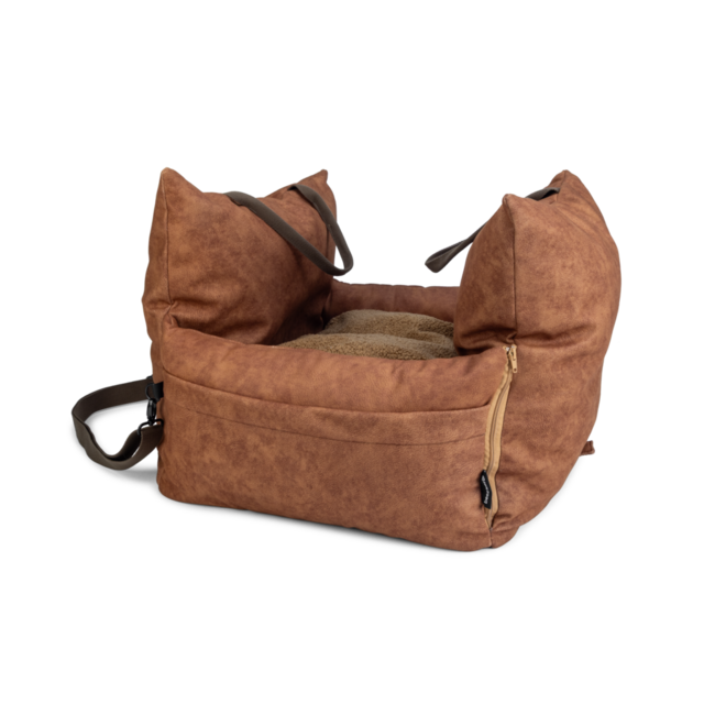 Beeztees Lua - Autostoel Hond - Cognac - 55x55x40 cm