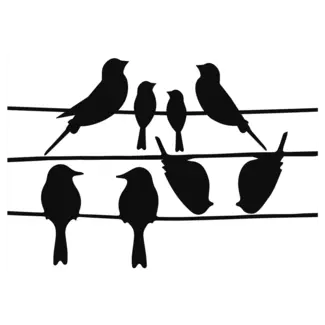 Raamstickers vogels op draad