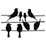 Raamstickers vogels op draad
