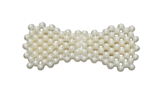 Haarknip offwhite parelstrik *