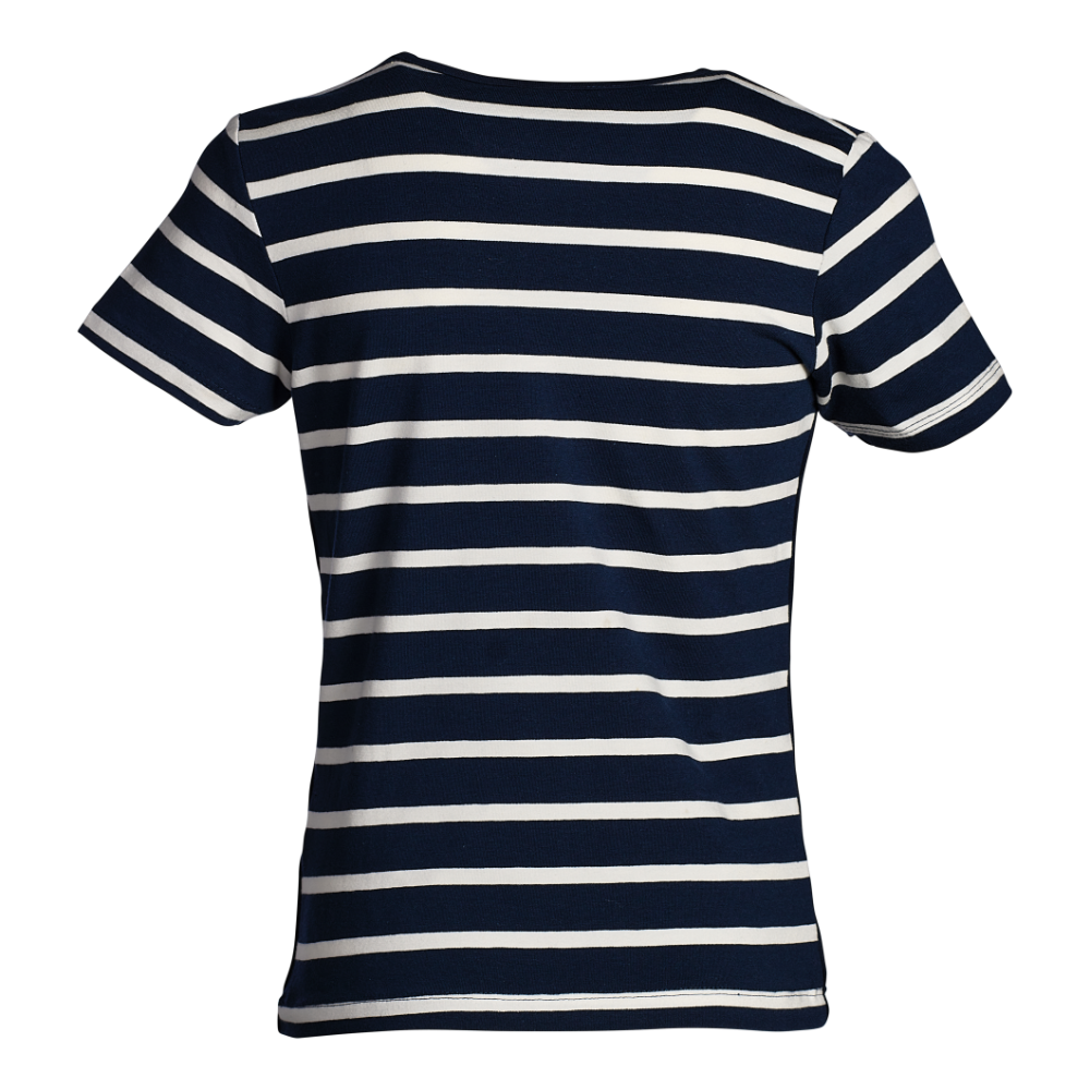 Schandalig Consulaat Onzorgvuldigheid Meisjes shirt marine/offwhite gestreept