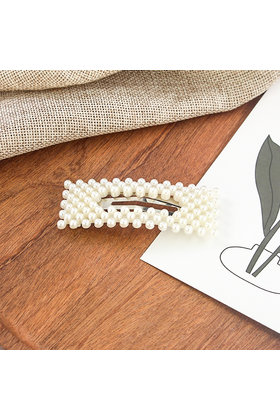 Haarknip met pareltjes rechthoekvorm *