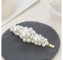 Haarspeld / haarschuif met parels losangevorm