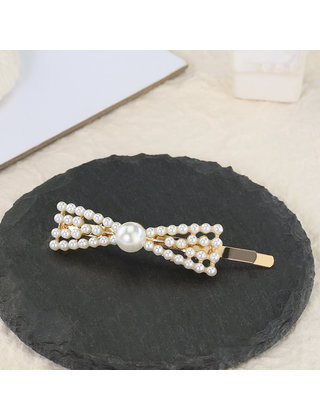 Haarspeld / haarschuif met parels strik