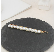 Haarspeld / haarschuif met parels langwerpig