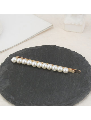 Haarspeld / haarschuif met parels langwerpig