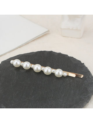 Haarspeld / haarschuif met grote en kleine parels