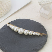 Haarspeld / haarschuif met parels van groot naar klein