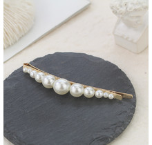 Haarspeld / haarschuif met parels van groot naar klein
