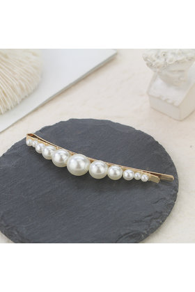 Haarspeld / haarschuif met parels van groot naar klein