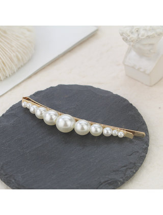 Haarspeld / haarschuif met parels van groot naar klein