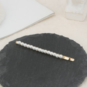 Haarspeld / haarschuif met kleine parels langwerpig