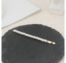 Haarspeld / haarschuif met kleine parels langwerpig