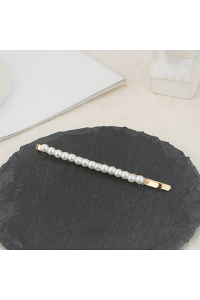 Haarspeld / haarschuif met kleine parels langwerpig