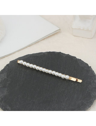 Haarspeld / haarschuif met kleine parels langwerpig