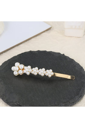 Haarspeld / haarschuif met parelbloemetjes