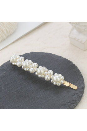 Haarspeld / haarschuif met vier parelbloemetjes