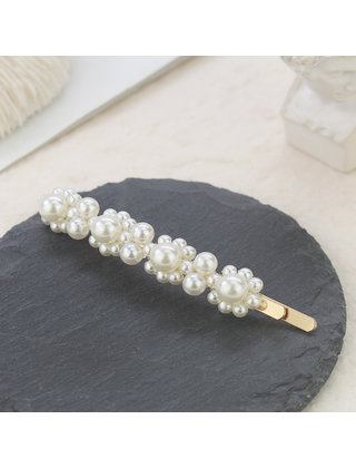 Haarspeld / haarschuif met vier parelbloemetjes