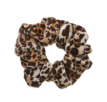 Scrunchie panterprint klein velvet zwart/bruin/gouden