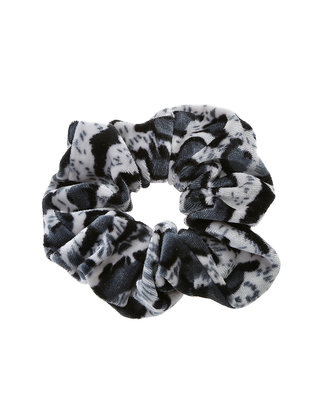 Scrunchie panterprint groot velvet zwart/grijs *