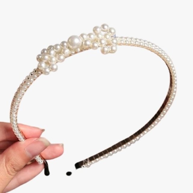 Haarband met parelmoer kralen