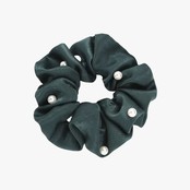 Scrunchie met parels donkergroen