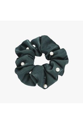 Scrunchie met parels donkergroen *