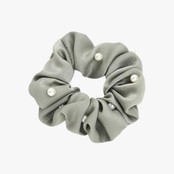 Scrunchie met parels olijfgroen