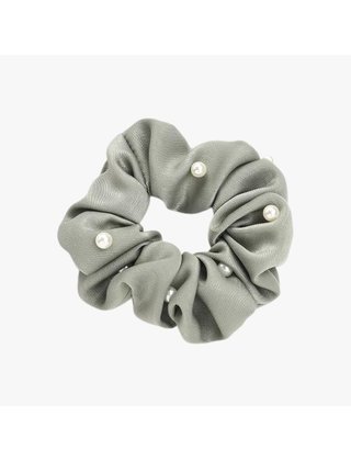 Scrunchie met parels olijfgroen *