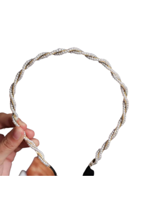 Haarband met parelmoer kralen *