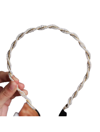 Haarband met parelmoer kralen *