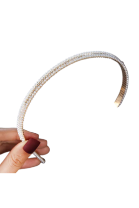 Haarband met parelmoer kralen *